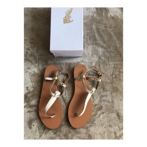 Ancient Greek Sandals - White Croc leather - size 40 IT